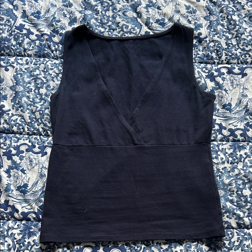 Brandy Melville Navy V-Neck Tank Top